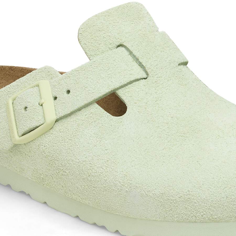 Boston Soft Footbed Suede Leather - Faded Lime