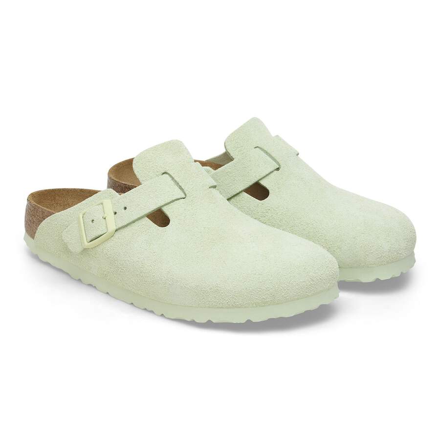 Boston Soft Footbed Suede Leather - Faded Lime