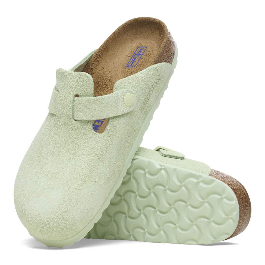 Boston Soft Footbed Suede Leather - Faded Lime