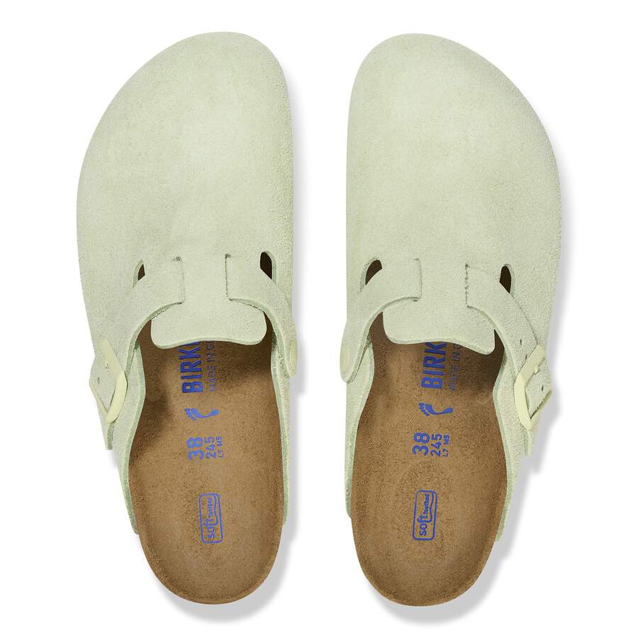 Boston Soft Footbed Suede Leather - Faded Lime