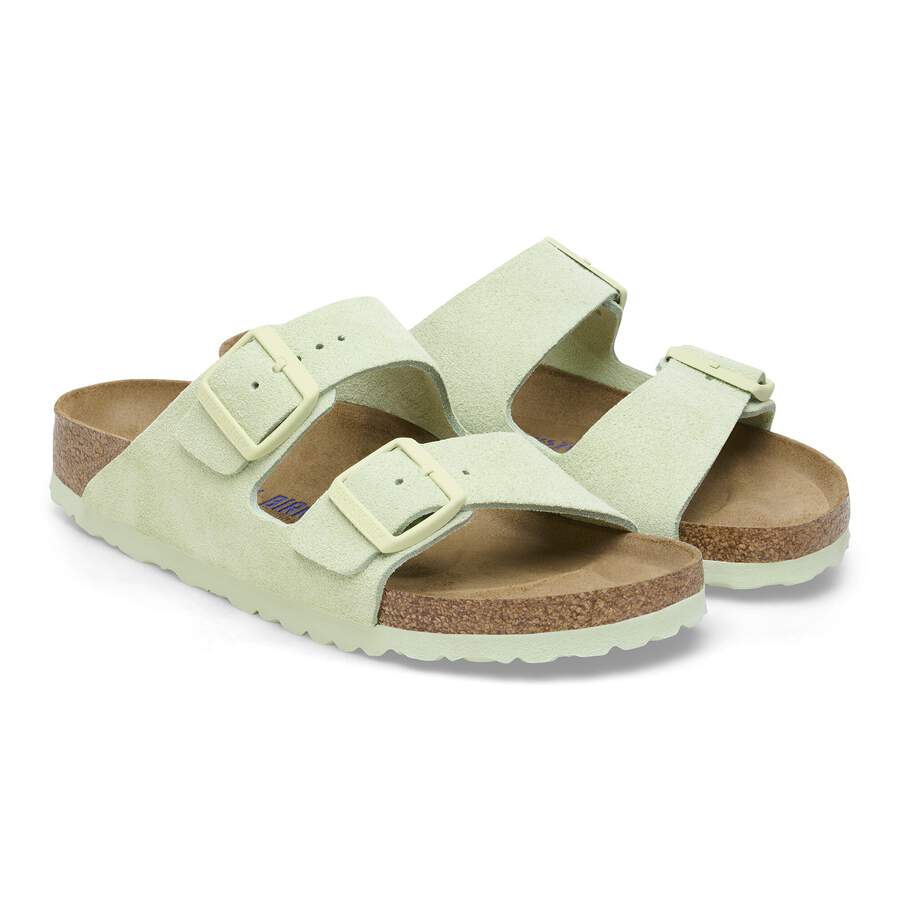 Arizona Soft Footbed Suede Leather - Faded Lime