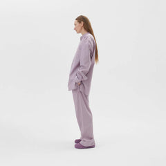 Tekla Long-sleeved Shirt - Mauve Stripes