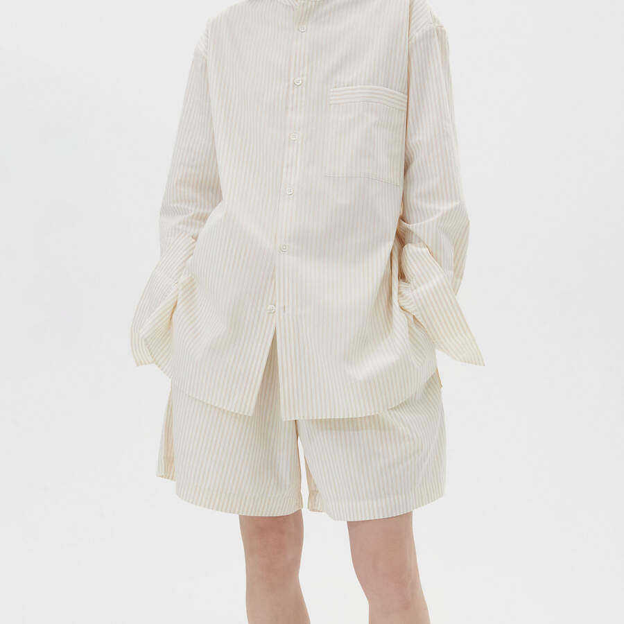 Tekla Long-sleeved Shirt - Wheat Stripes