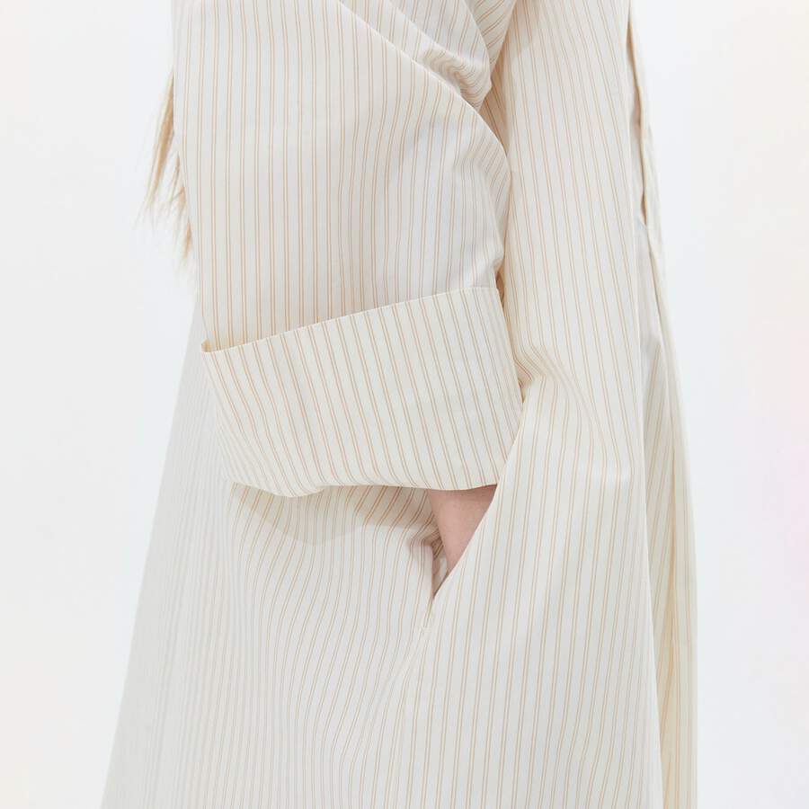 Tekla Kaftan - Wheat Stripes