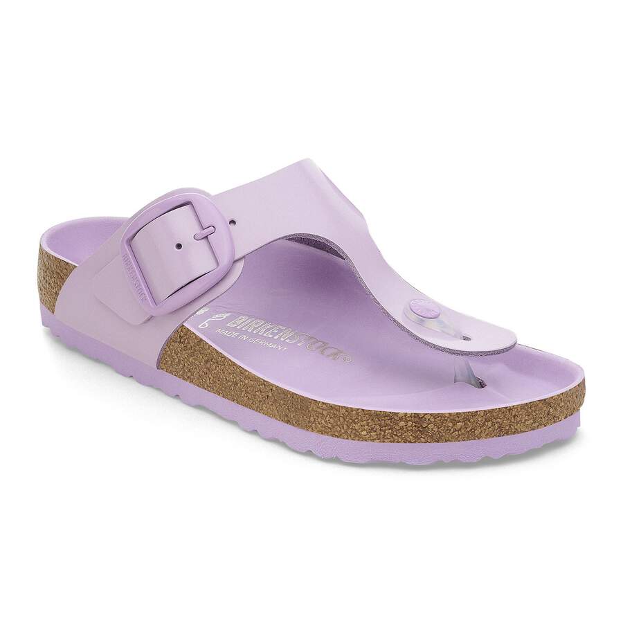 Gizeh Big Buckle Natural Leather Patent - High-Shine Crocus