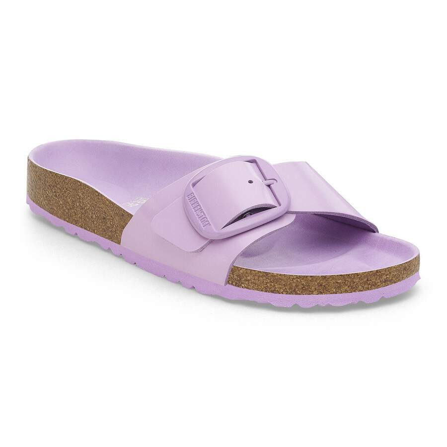Madrid Big Buckle Natural Leather Patent - High-Shine Crocus Tonal Buckle