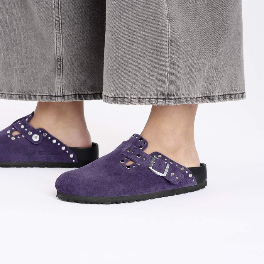 Boston Rivet Suede Leather - Acai