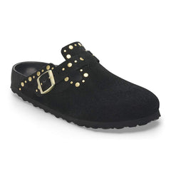 Boston Rivet Suede Leather - Black