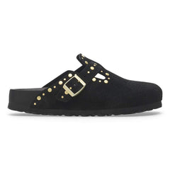 Boston Rivet Suede Leather - Black