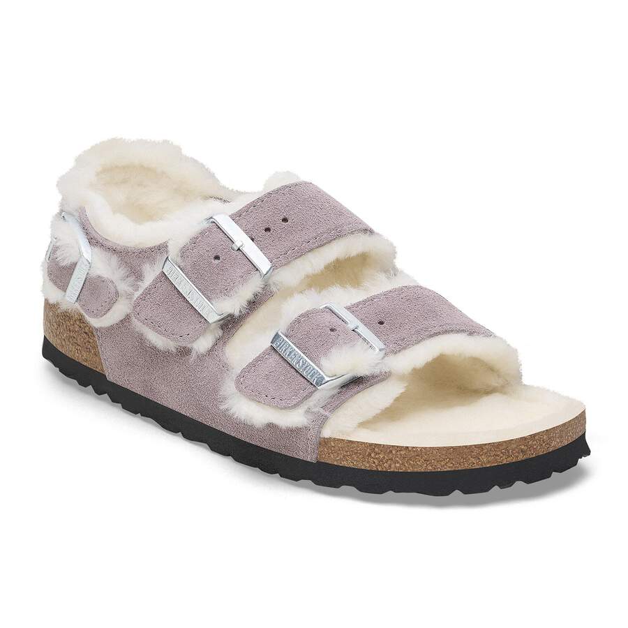 Milano Shearling Suede Leather/Fur - Faded Purple
