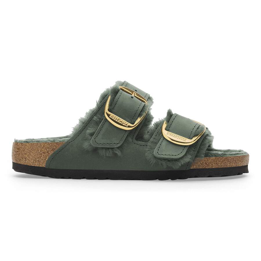 Arizona Big Buckle Shearling Natural Leather Oiled - Thyme