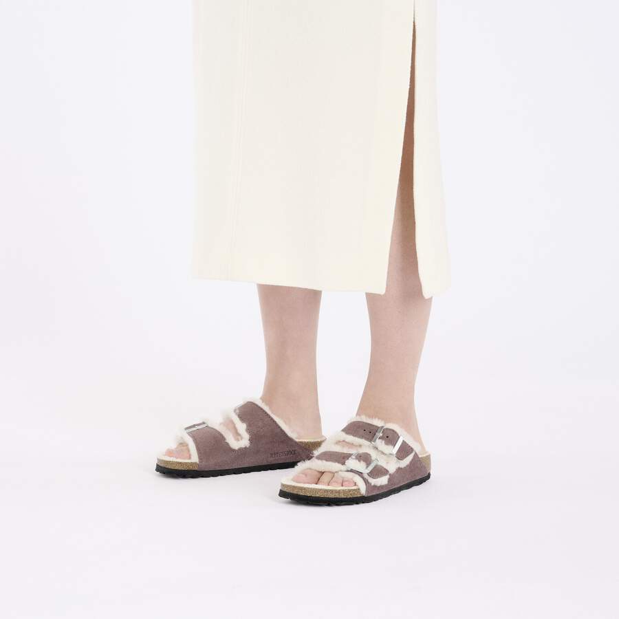 Arizona Shearling Suede Leather/Fur - Faded Purple