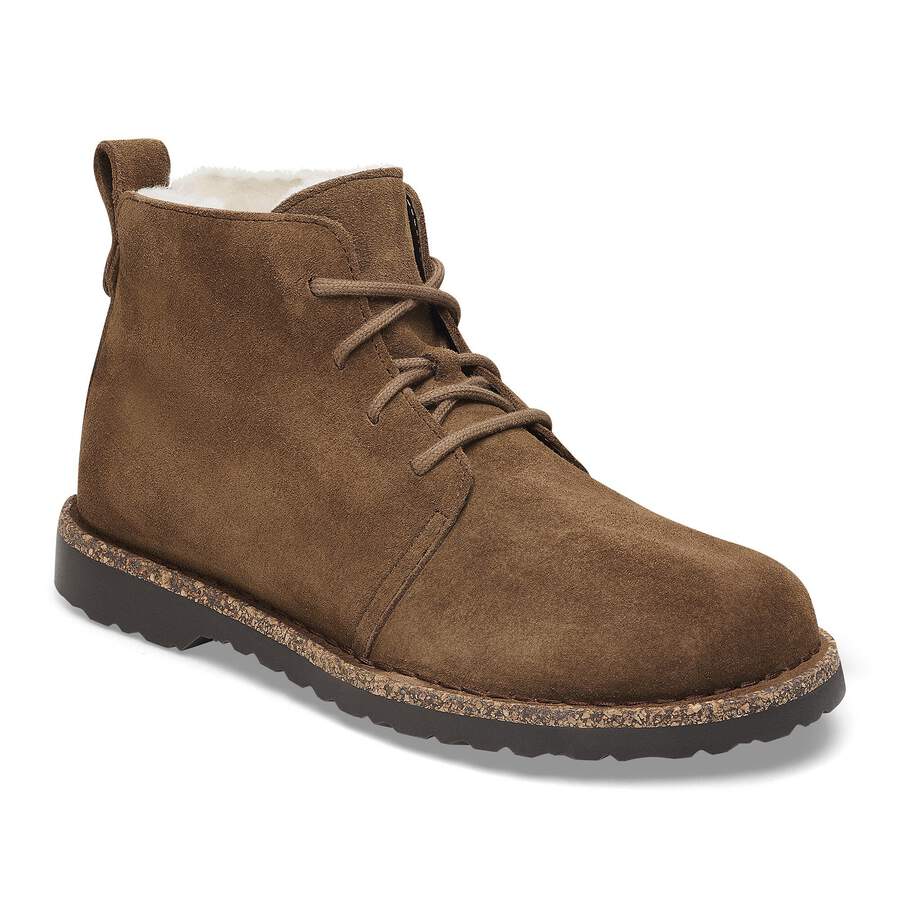 Uppsala Mid Shearling Suede Leather - Dark Tea