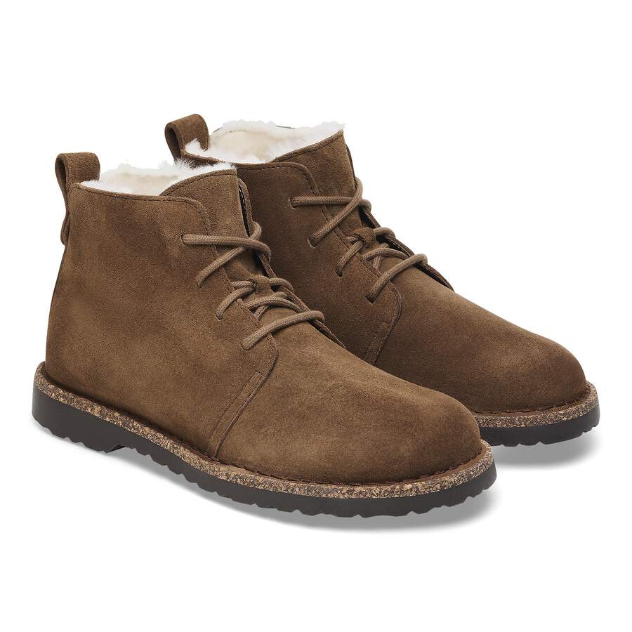 Uppsala Mid Shearling Suede Leather - Dark Tea