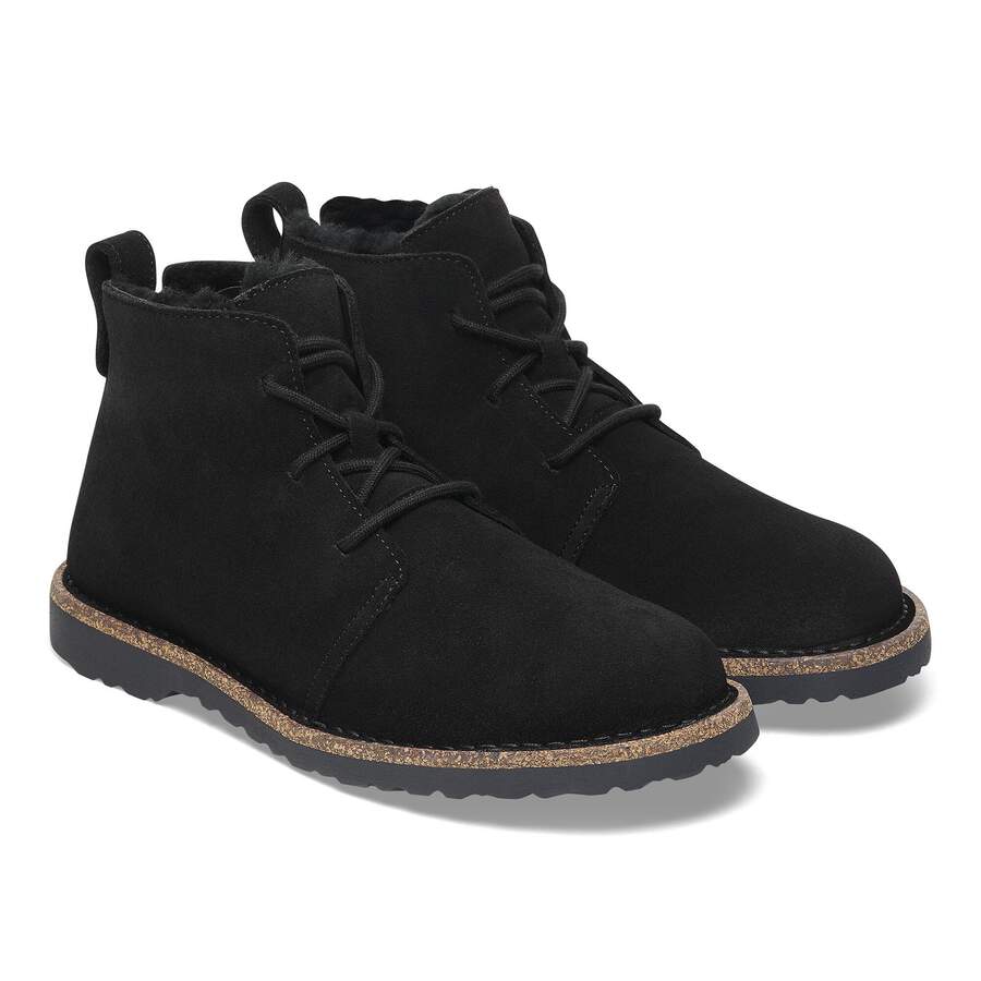 Uppsala Mid Shearling Suede Leather - Black