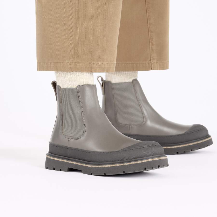 Prescott Slip On Men Waxy Leather - Concrete Gray