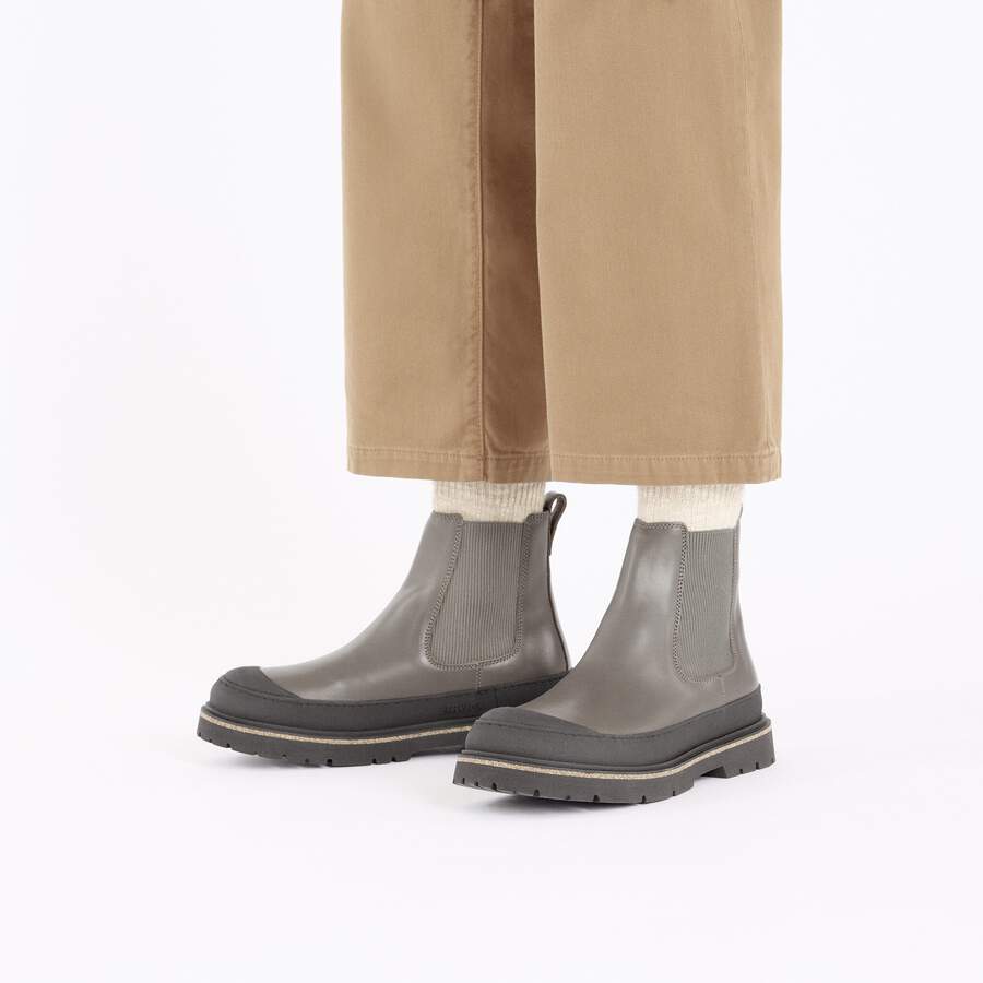 Prescott Slip On Men Waxy Leather - Concrete Gray