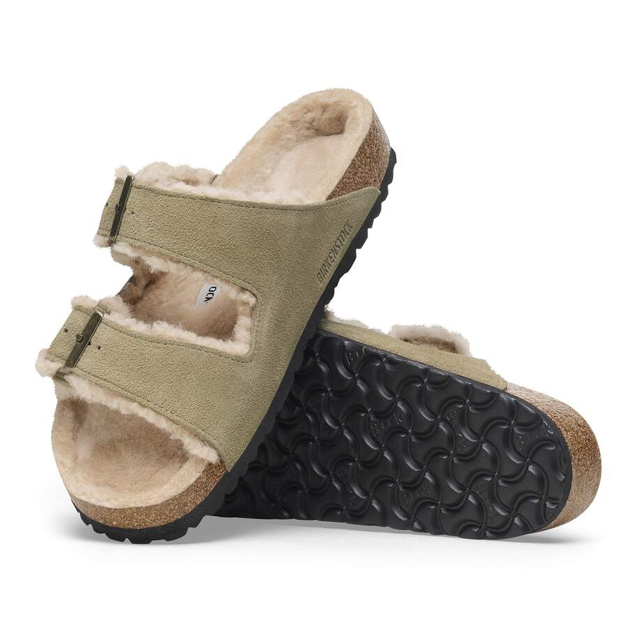 Arizona Shearling Suede Leather/Fur - Taupe