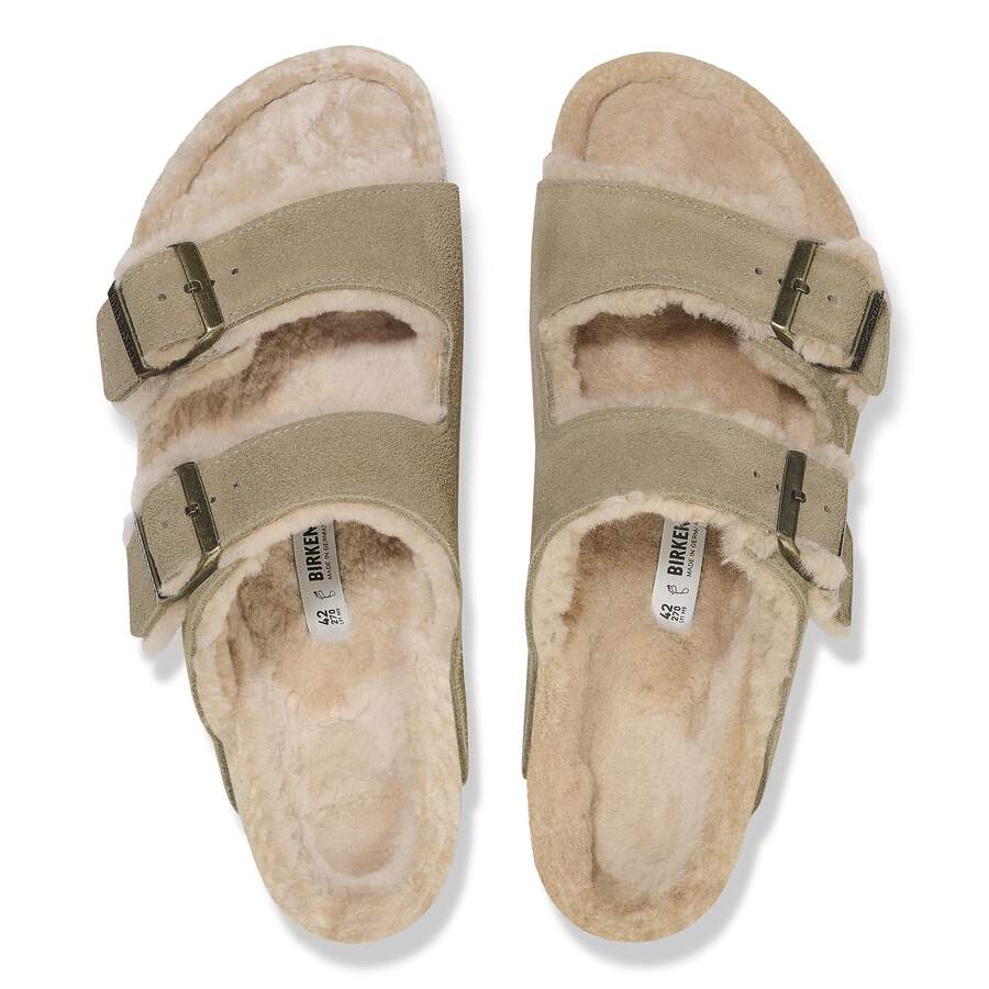 Arizona Shearling Suede Leather/Fur - Taupe