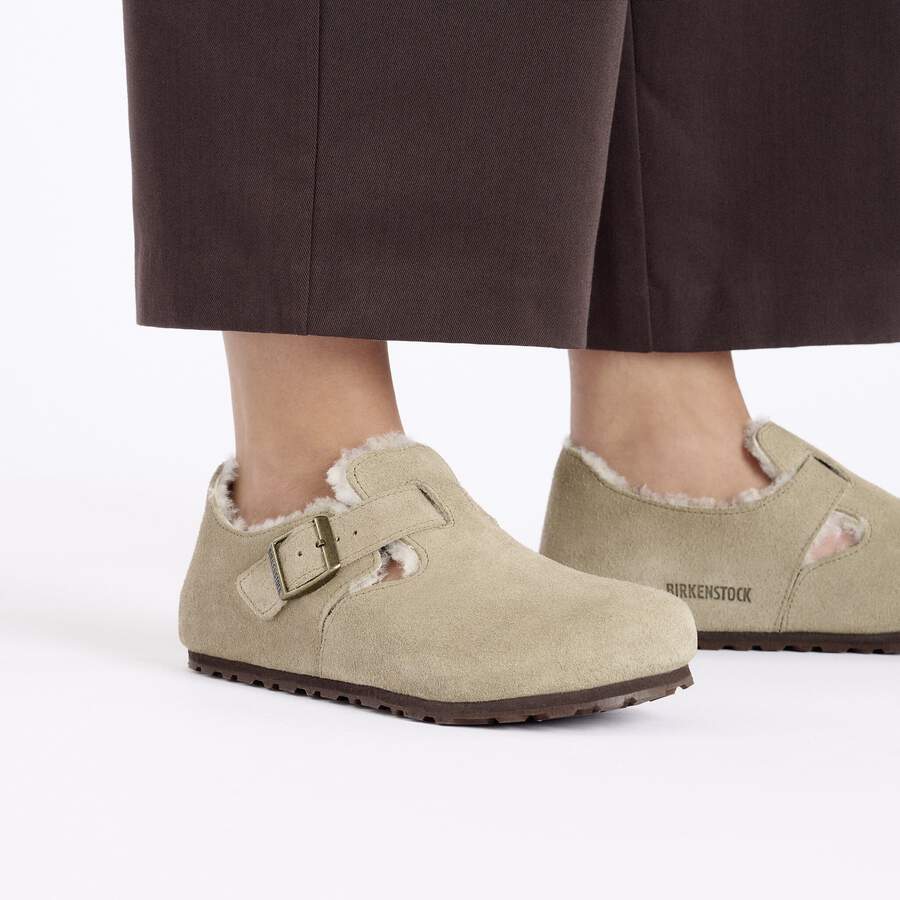 London Shearling Suede Leather - Taupe