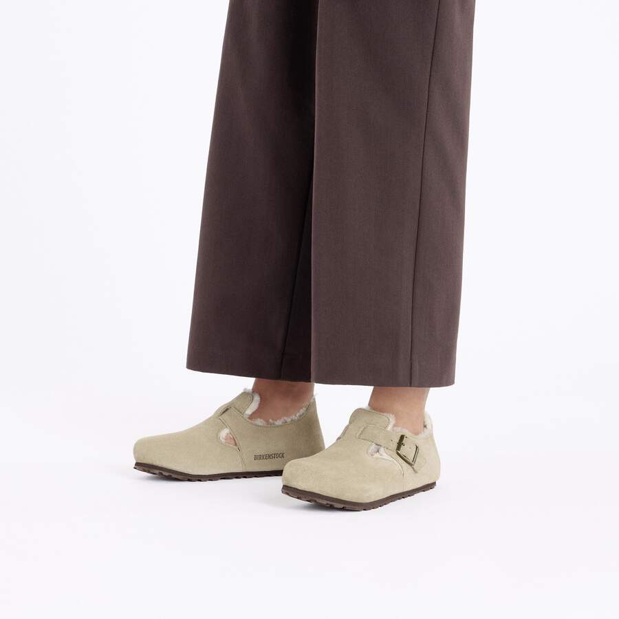 London Shearling Suede Leather - Taupe