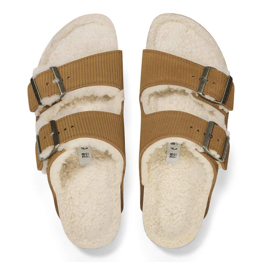 Arizona Shearling Suede Leather/Fur - Corduroy Cork Brown