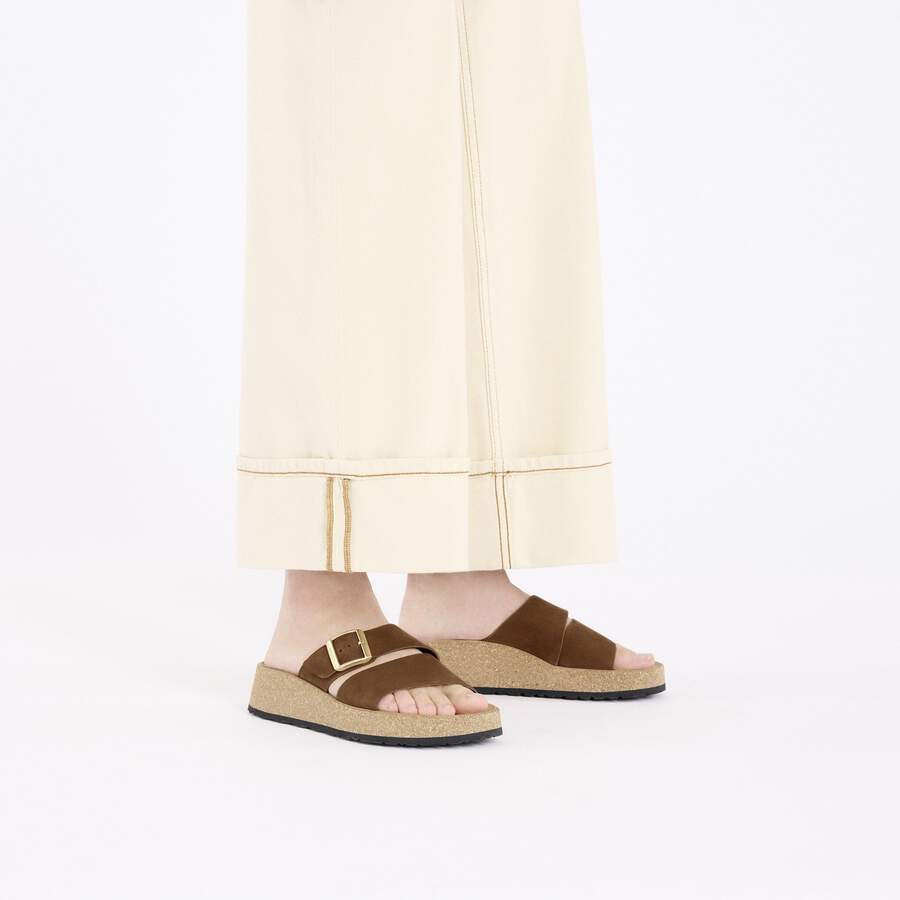 Almina Nubuck Leather - Dark Tea