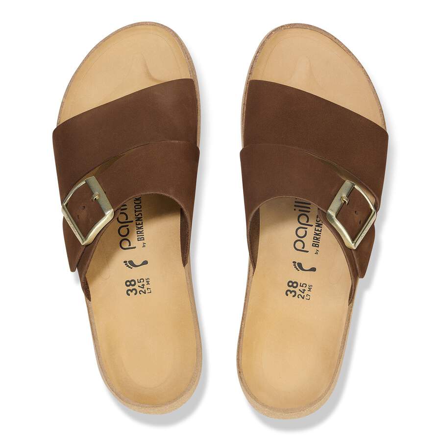 Almina Nubuck Leather - Dark Tea