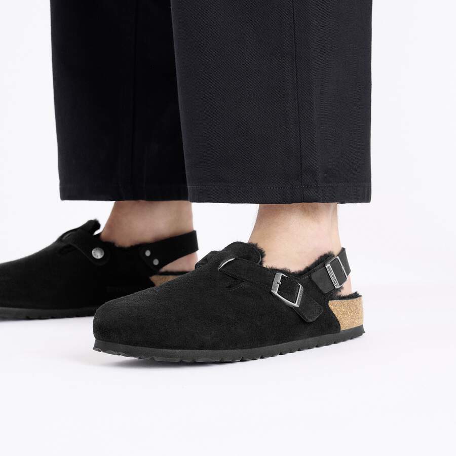Tokio Shearling Suede Leather - Black