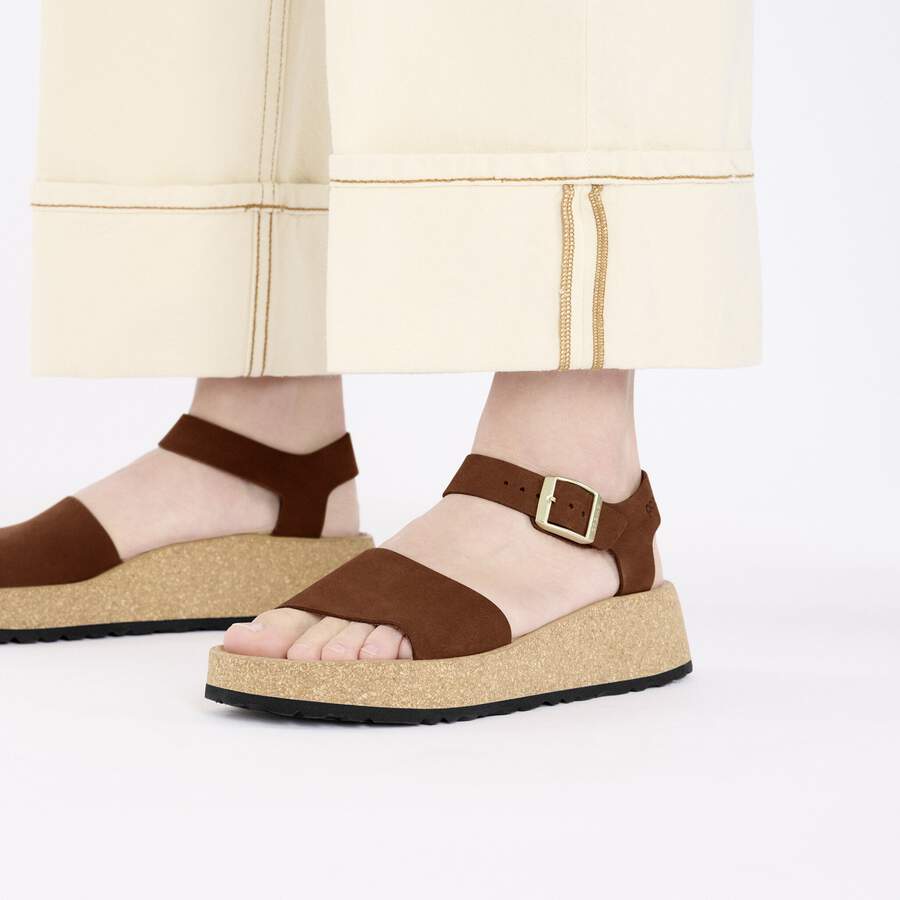 Glenda Nubuck Leather - Dark Tea