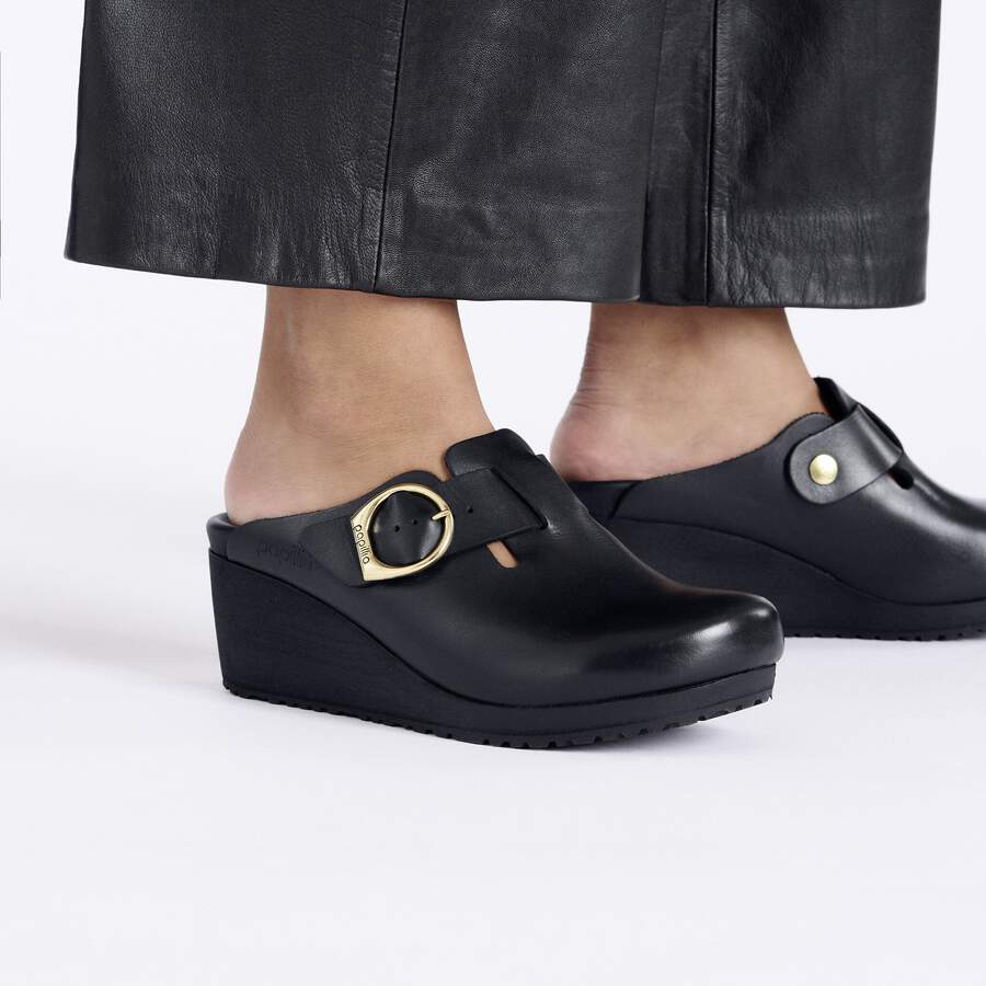 Fanny Ring-Buckle Natural Leather - Black/Black