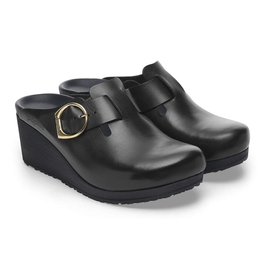 Fanny Ring-Buckle Natural Leather - Black/Black