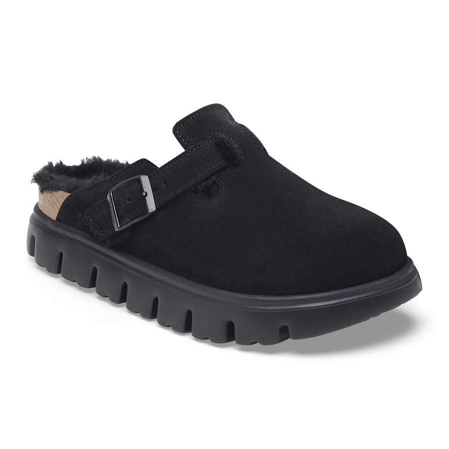 Boston PAP Chunky Shearling Suede Leather - Black