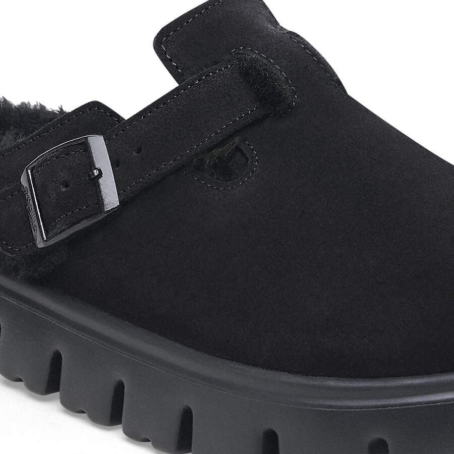 Boston PAP Chunky Shearling Suede Leather - Black