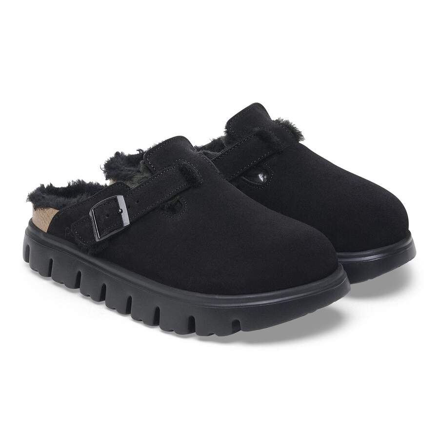 Boston PAP Chunky Shearling Suede Leather - Black