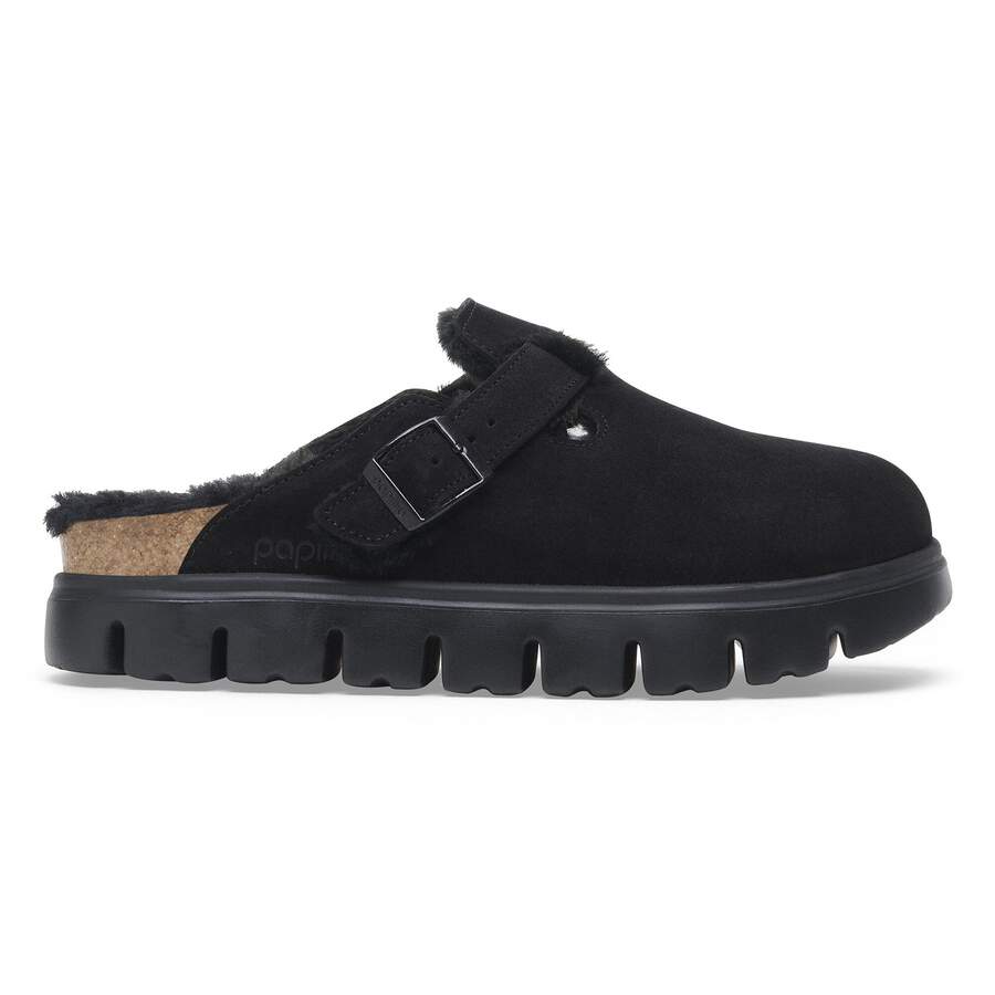 Boston PAP Chunky Shearling Suede Leather - Black