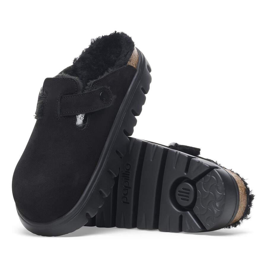 Boston PAP Chunky Shearling Suede Leather - Black