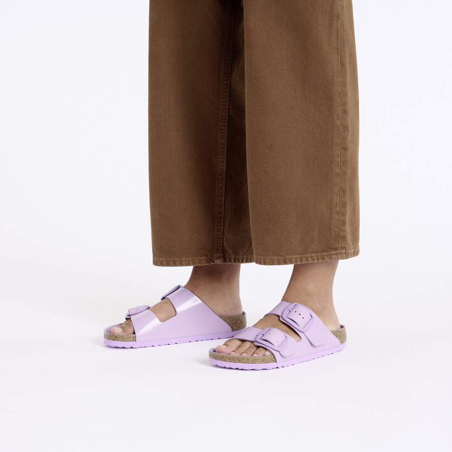 Arizona Big Buckle Natural Leather Patent - High-Shine Crocus Tonal Buckle
