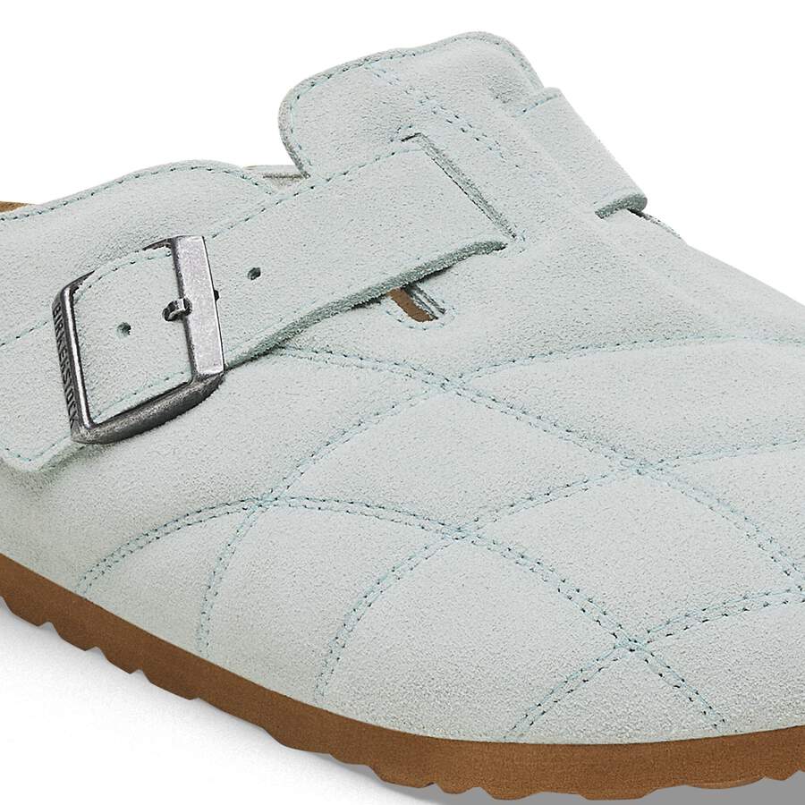 Boston Quilted Suede Leather - Aqua