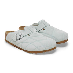 Boston Quilted Suede Leather - Aqua