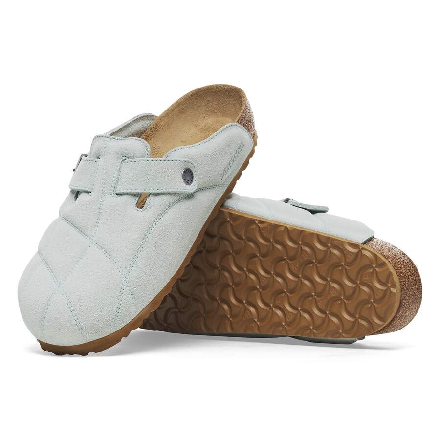 Boston Quilted Suede Leather - Aqua