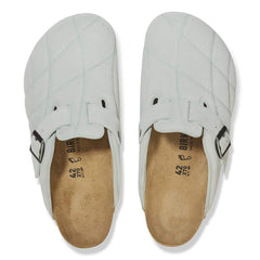 Boston Quilted Suede Leather - Aqua