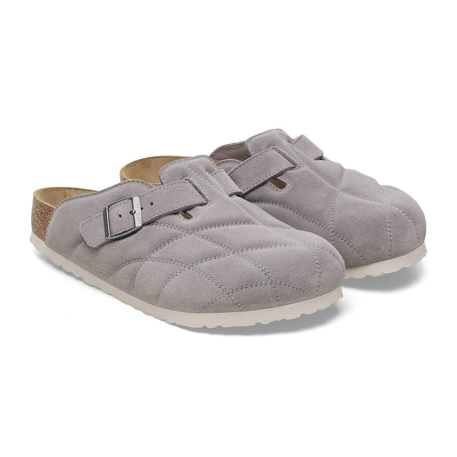 Boston Quilted Suede Leather - Stone Coin