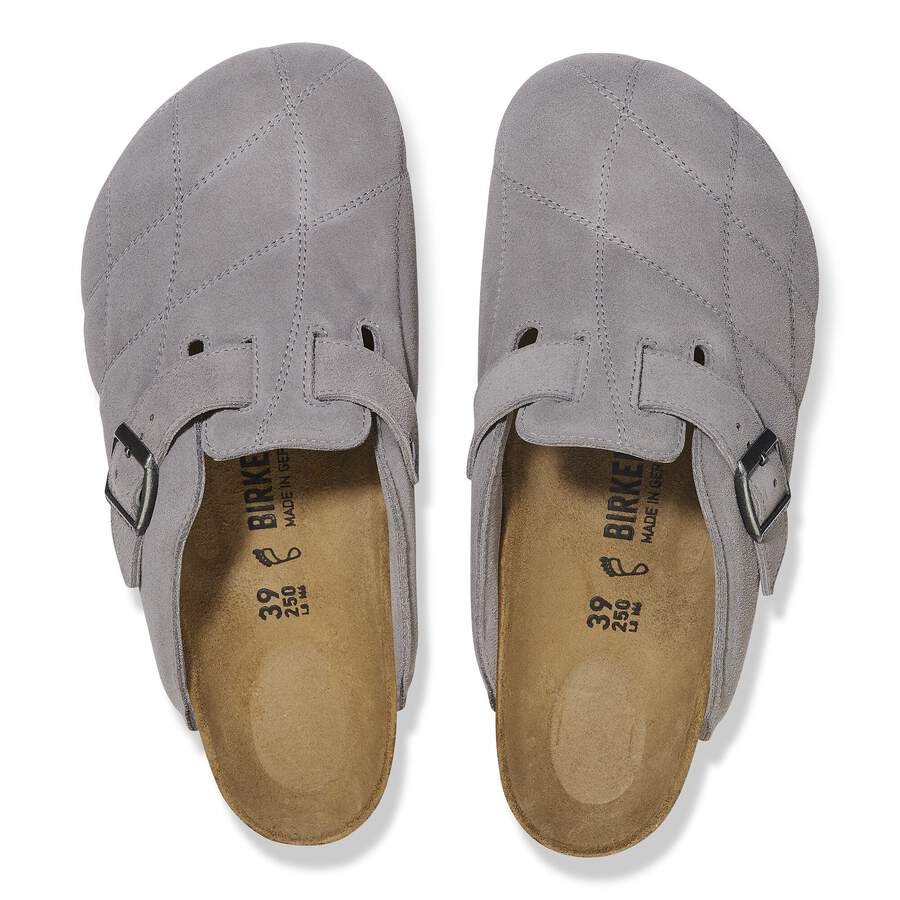 Boston Quilted Suede Leather - Stone Coin