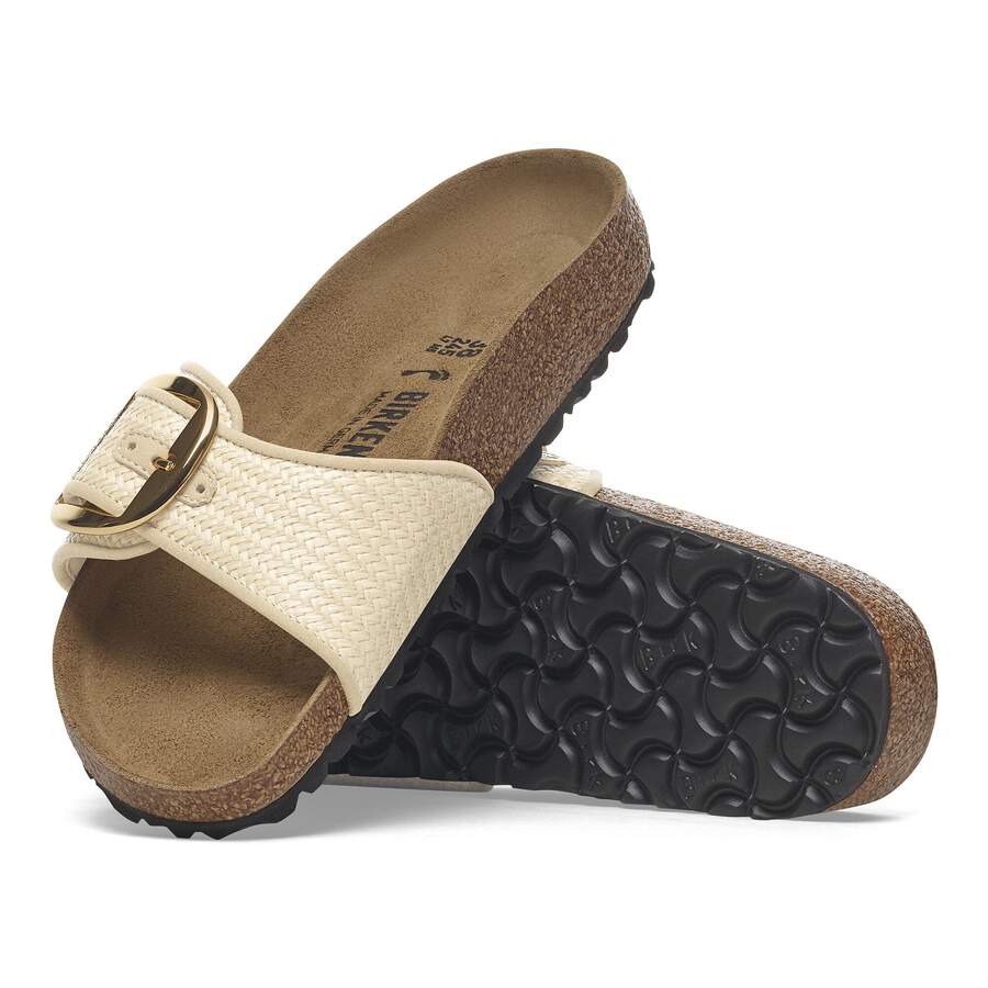 Madrid Big Buckle Raffia Textile - Raffia Naturale