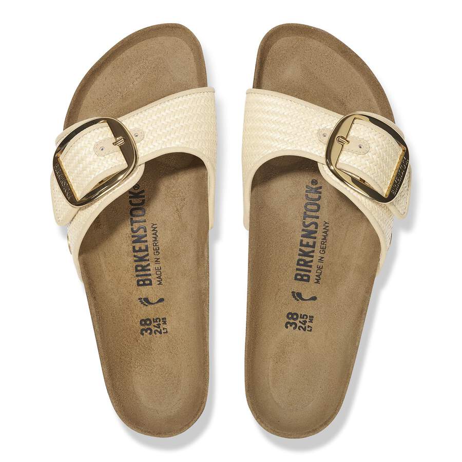 Madrid Big Buckle Raffia Textile - Raffia Naturale