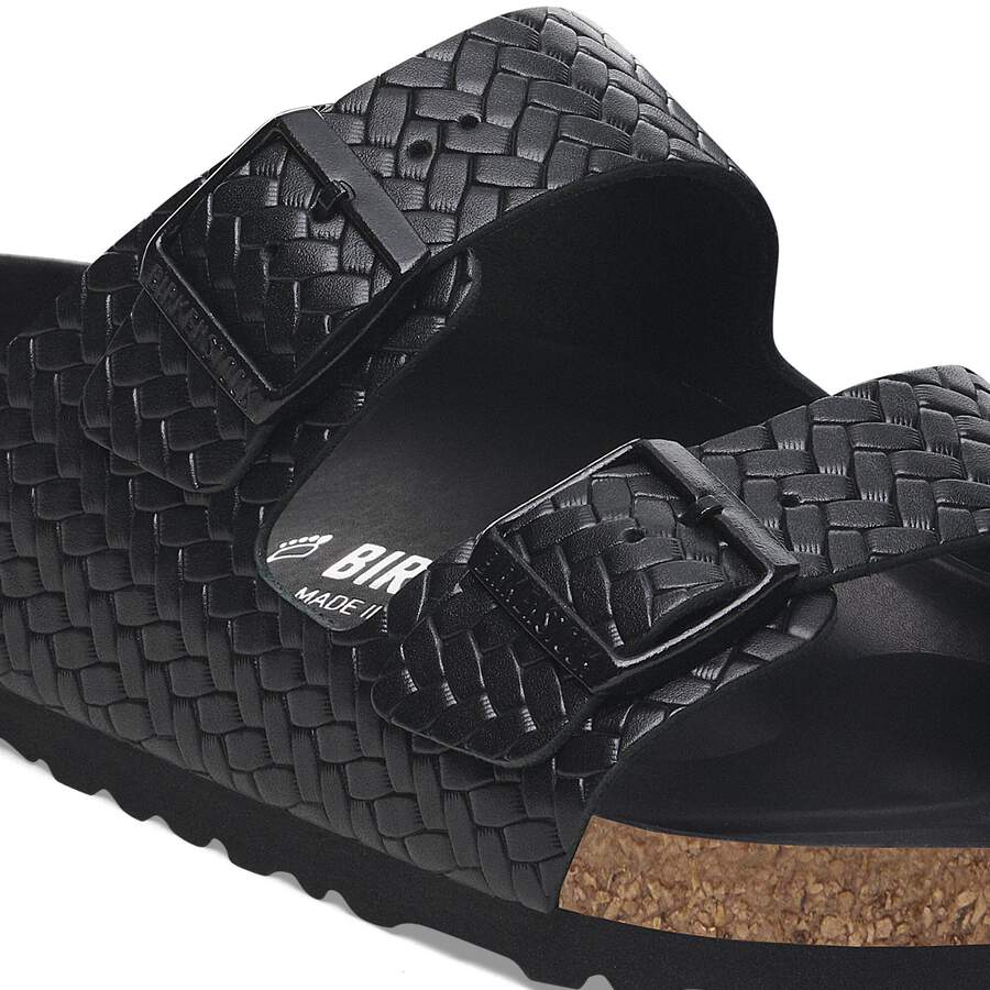 Arizona Rivet Logo Natural Leather - Woven Embossed Black
