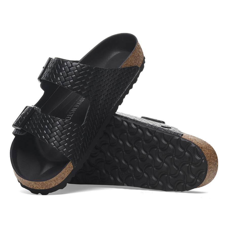 Arizona Rivet Logo Natural Leather - Woven Embossed Black