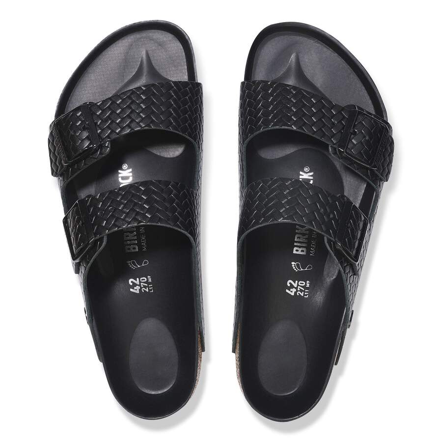 Arizona Rivet Logo Natural Leather - Woven Embossed Black