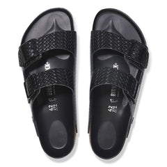 Arizona Rivet Logo Natural Leather - Woven Embossed Black